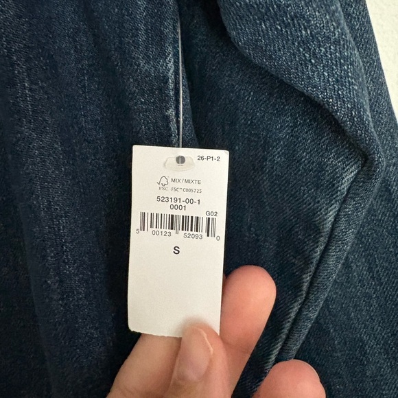 GAP Dark Blue Denim Jacket oversized size S NWT 100% cotton - Picture 3 of 7